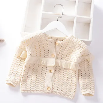 Babyinstar Vaikų Solid Džemperis Cardigan Megzti Paltai Mergaičių Drabužių Mados Džemperis &Trikotažas Outwear Mielas Mergaičių Megztiniai