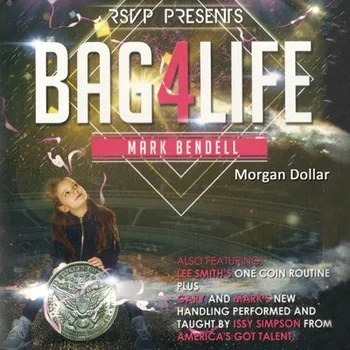 Bag4Life (1 Morgan Doleris ir DVD) Magija Gudrybės Arti Gatvės Iliuzijų Gudrybė, Atraminiai Pavadintas Moneta Per skaidraus Plastiko Maišą Magica
