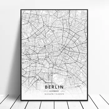 Bairoito Chenmitz Siegen, Halės, Gutersloh Berlynas, Vokietija Drobė Meno Žemėlapį Plakatas