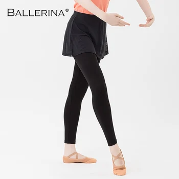 Ballerina Sporto Treniruoklių Įstaiga Pastate juoda Moterų Šokių Culottes Kelnės su Akių Sijonas 7019
