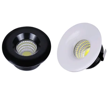 Balta Juoda LED Mini Downlight Pagal Kabineto Vietoje Šviesos 3W Lubų Nišoje Lempos AC85-265V Pritemdomi Žemyn šviesos Turas Aikštėje