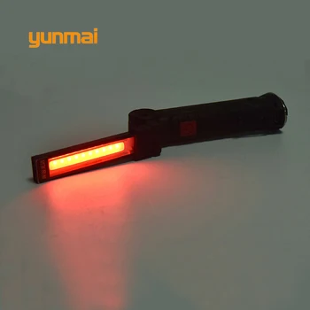 Baltos spalvos+Raudona Apšvietimo COB Žibintuvėlis 5 Režimu Fakelas USB Įkraunamas LED Darbo Šviesos Magnetinis COB Žibintų Kabo Lempa Kablys Stovykla