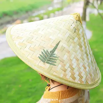 Bambuko Audiniai Žvejys Skrybėlę Vietnamo Stiliaus Saulės, Skrybėlę, skėtį nuo saulės ir Rainproof Rankomis austi Skrybėlės ir Suaugusiems, ir Vaikams Dropshipping