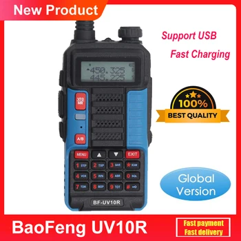 Baofeng UV10R Walkie Talkie Nešiojamas USB Įkrovimo Radijo HF Transiveris Ilgai Diapazonas VHF UHF Dual Band Dviejų krypčių CB Kumpis Radijo UV 10R