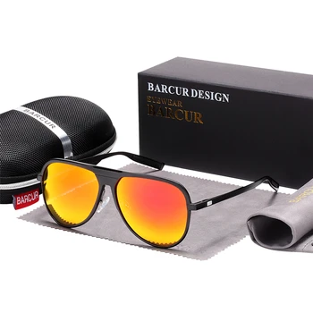 BARCUR Aliuminio Magnio Vyrų Akiniai nuo saulės Vyrams Black Akiniai Poliarizuoti Saulės akiniai Moterų UV400 Oculos de sol