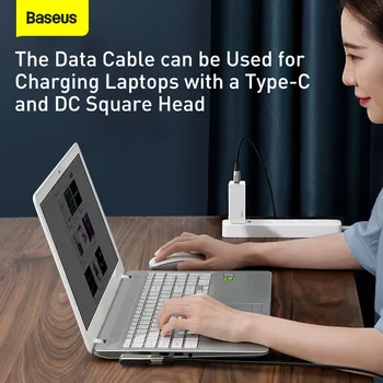 Baseus 100W USB C Tipo DC Įkroviklio Kabelį Nešiojamas Tabletės, Greito Įkrovimo Kabeliu Macbook 
