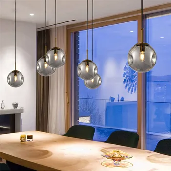 BEIAIDI Modernių Stiklo Kamuolys Sieniniai šviestuvai Šiaurės LED Kabo Lempa Miegamojo Kambarį Palėpėje Kavinė Baras Dekoras Apšvietimas, Šviestuvas, E27