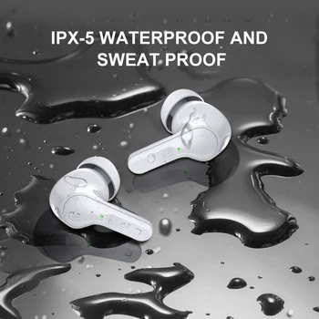 Belaidės Ausinės TWS Bluetooth 5.0 in-Ear IPX5 atsparumas Vandeniui Gilus Baritonas Ausinių Built-in Mic Rankų įranga su 