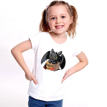 Berniukų/Mergaičių Toothless Naktį Fury Animacinių filmų Spausdinti marškinėliai Vaikams Juokinga, Drabužiai Vaikams, Vasaros Trumpos Rankovės Kūdikio marškinėliai,oHKP5272