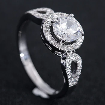 BIJOX ISTORIJA, mados 925 sterlingas sidabro pakabukai žiedas su AAA cirkonis brangakmenių papuošalai, žiedai, moterų vestuves didmeninės
