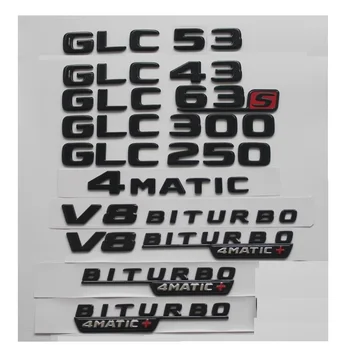 Blizgus Juodas Mercedes Benz X253 GLC43 GLC53 GLC63 S AMG GLC180 GLC200 GLC250 GLC260 GLC280 Emblema 4MATIC Emblemų Ženkliukai