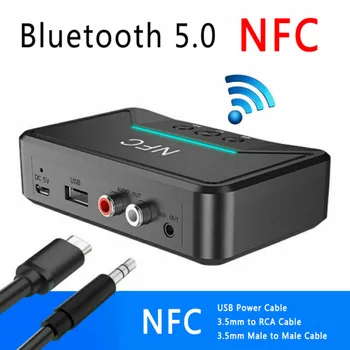 Bluetooth 5.0 Imtuvas, Adapteris NFC 3.5 mm RCA Audio AUX Išvesties Belaidžio 