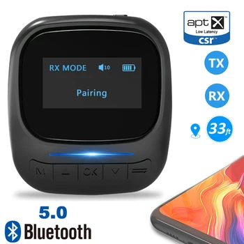 Bluetooth 5.0 Imtuvas AptX/Apt-X LL/A2DP AVRCP Adapteris TV Ausinių Spalvų Ekranas, Belaidis Garso Siųstuvas