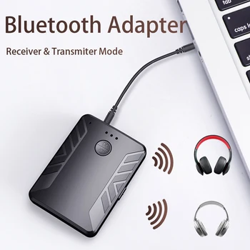 Bluetooth 5.0 Imtuvas Siųstuvas ir 3,5 mm PC TV Ausinių Garsiakalbių Garso Adapteris