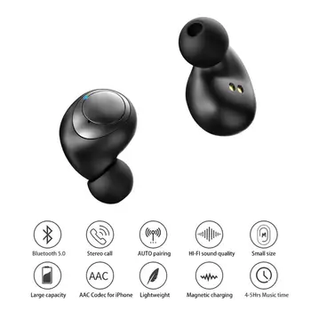 Bluetooth V5.0 Ausinės Belaidės Ausinės Su Mikrofonu Sporto Vandeniui: Ausinės, Baterija Langelį 