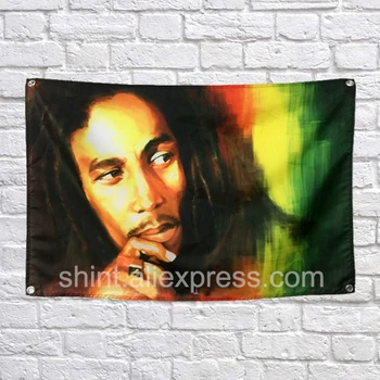 Bob Marley Vėliavos Banner Poliesteris 144* 96cm Pakabinti ant sienos 4 grommets Užsakymą Vėliavos patalpų Mąstymas