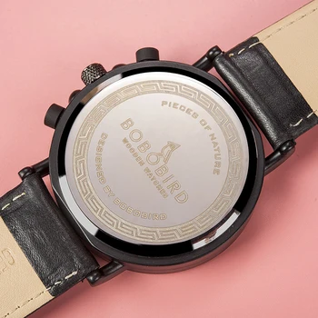 BOBO PAUKŠČIŲ Vyrų Laikrodžiai odos Mados Moteriški Ponios Žiūrėti Paprasta Rožinė Kvarcinis Analoginis Laikrodis laikrodis siųsti Pora Dovana Tinkinti