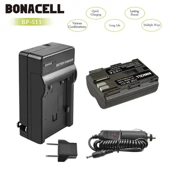 Bonacell 7.2 V, 2200mAh BP-511 BP-511A BP 511A Baterija+Baterijos Kroviklis Canon EOS 40D 300D 5D 20D 30D 50D 10D G6 L10