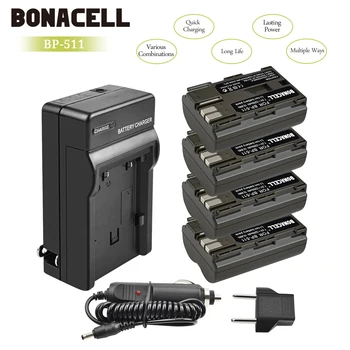 Bonacell 7.2 V, 2200mAh BP-511 BP-511A BP 511A Baterija+Baterijos Kroviklis Canon EOS 40D 300D 5D 20D 30D 50D 10D G6 L10