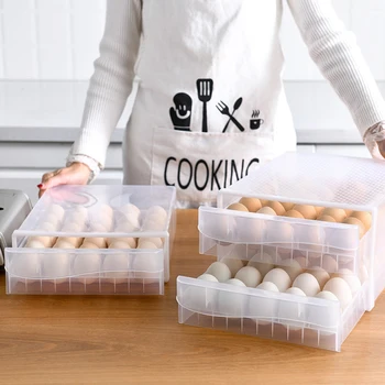 Buitinių 60 Grotelės Kiaušinių Dėžutės Šaldytuvas, Virtuvės Dvigubo Sluoksnio Laikymo Dėžutė Kiaušinių Savininkas Priežiūra-Stalčių tipo Saugojimo Dėžutė
