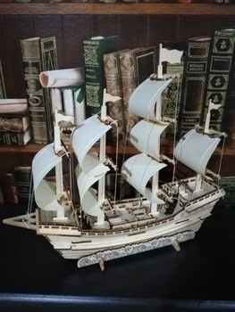Burinė valtis laivo Dėlionės, Žaislų, Mokymosi pastato keltų modelis įspūdį dovana vaikams 3D Medinio 