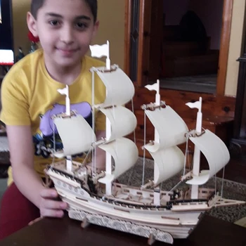 Burinė valtis laivo Dėlionės, Žaislų, Mokymosi pastato keltų modelis įspūdį dovana vaikams 3D Medinio 