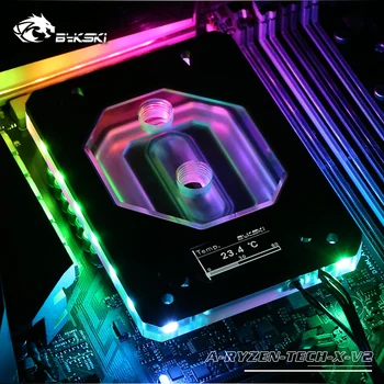 Bykski CPU Vandens Vario Bloko naudoti AMD RYZEN3000 AM3/AM4/TR4/1950X/X399 X570 Plokštė 5V A-RGB Temperatūros Ekranas OLED
