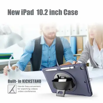 Case For iPad 10.2 2019 7 7 Gen A2200 A2197 Funda Tablet atsparus smūgiams Sunku atveju Karinių Sunkiųjų Silikono Tvirtas Stovas Dangtis