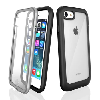 Case For iPhone 12 Pro Max 11 Pro XR XS 7 8 Kietosios atsparus smūgiams Silikoninis Telefono dėklas Ekrano Apsaugoti Atveju Telefono dėklas Aišku, galinis Dangtelis
