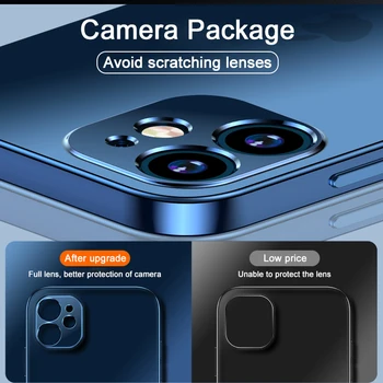 CASEIER Paprasta Matinio Galvanizavimo Telefono dėklas Skirtas iPhone 12 11 Pro Max X XS XR 7 8 Plius Pilnas Objektyvo Apsauga, Skirta 