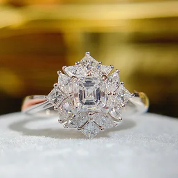 CC Žiedai Moterims Sidabro S925 Antspaudas Prabanga Fine Jewelry Nuotakos Vestuvių Pažadas Dalyvavimas Romantiška Žiedas Lašas Laivybos CC1615
