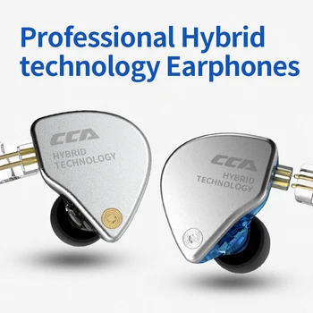 CCA CA4 In-Ear Ausinės 1BA + 1DD HIFI Stereo Bass Šeimyna Sporto Gamer Ausines Laidines Ausines, Keičiamų Bluetooth Kabelis