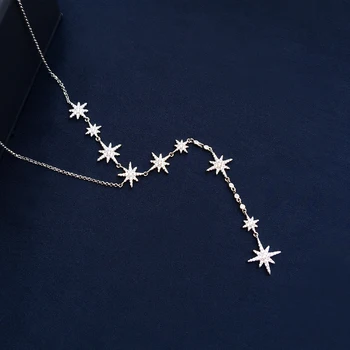Cheny s925 sterlingas sidabro Gali naujos Žvaigždės formos karoliai moterų šviesos prabanga gamtos perlas šešiakampė žvaigždė, ilgai clavicle grandinės