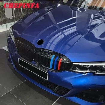 CHEPINFA 3pcs ABS Automobilių Lenktynių Grotelės, Juostelės Apdaila Įrašą M Galia Vykdymo Sporto Reikmenys BMW G20 Naujas 3 Serijos 2019 2020