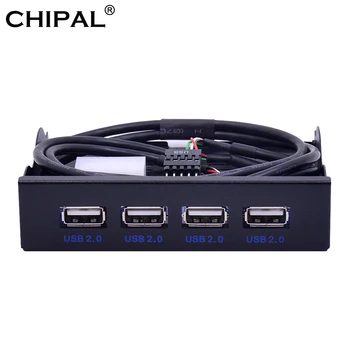 CHIPAL 4 Prievadai USB 2.0 Hub USB2.0 Adapteris PC Priekinis Skydelis Plėtra Laikiklis su 10Pin Kabelis Desktop 3.5 Colių FDD Diskelių Bay