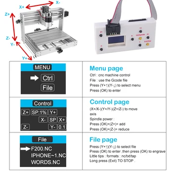 CNC 3018 Pro Max CNC Graviravimo Mašina GRBL Kontrolės su 200W Veleno 15w Laser Cutting machine 3 Krypties PCB Frezavimo Staklės CNC Router