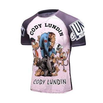 Cody Lundin Kvėpuojantis Fitneso Bėrimas Apsaugas Vyrų Skaitmeninis Sublimacijos Atspausdintas Trumpas Marškinėlius