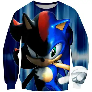 Cool berniukas 3D animaciją, Sonic the Hedgehog Vaikai Hoodies Viršūnes mergaičių Šeimos marškinėliai hoodies Mario Palaidinukė Rudenį, Vaikų Drabužiai