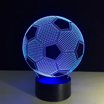 Coquimbo 3D Naktį Šviesos Futbolo Stalo Lempa Vaizdo Veilleuse Spalva Keisti Touch Jungiklis Nuotolinio Valdymo Miegamojo Apšvietimas 3W 5V