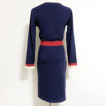 Cotday Plonas O Kaklo Kratinys Megzti Megztinis Suknelė 2020 Naujų Rudens Korėjos Atsitiktinis Moteris Suknelės Megztinis (Puloveris) Vidurio Blauzdos Suknelė