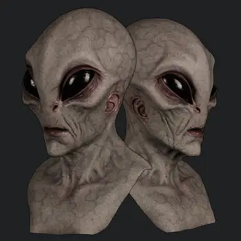 Creepy Halloween Svetimų Latekso Kaukė UFO didelėmis Akimis, Svetimų Visa Galva Šalies Kaukė Ar Suaugusieji Maskuotis Kostiumas Šalis Cosplay Siaubo Kaukė