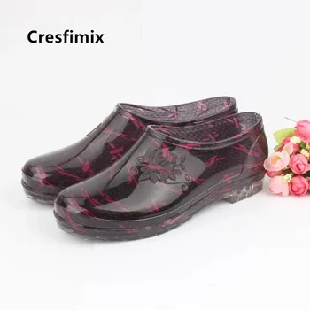 Cresfimix moterų mielas saldus gėlių atspausdintas trumpas vandeniui butas batai ponios pavasarį & vasaros butai sapatilha feminina a5726
