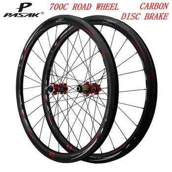 Cross country road bike wheeles diskiniai stabdžiai kelių dviračio rato 700c anglies ratlankio kniedė, skirta tubeless 40 Per axle15/12mm 9mmQR 24H