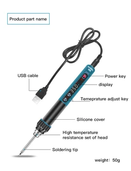 CXG USB Elektrinis Litavimo Geležies Mini Nešiojamieji Įrankiai, Suvirinimo 5V-24V Reguliuojamas Pastovią Temperatūrą Miego Funkcija, LED Ekranas 968