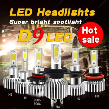 D9 120W H7 LED Ultra Mini Automobilių Žibintai Lemputės, H8, H9 H11 Led H7, H1 Žibintai Rinkinys, 9005 HB3 9006 HB4 Auto 12V led Rūko Žibintai, priekinis žibintas