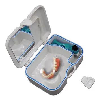 Dantų protezų dirbtiniai Dantys talpinimo Atveju Su Veidrodžiu ir Valyti Šepetėliu Dantų Prietaiso dantų protezų Konteinerių Įrankis 3JU20