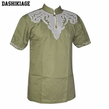 Dashikiage Naujausias Slim Pan-Afrikos Išsiuvinėti Succunct Dashiki Viršuje Ankara Afrikos Vintage marškinėliai