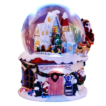 Daugiafunkcinis Sniego Pasaulyje Kalėdų Kristalų 4-in-1 Kamuolį Music Box Dervos Šviesos Gimtadienio Dovanos Šalis, Vestuvių Dekoravimas
