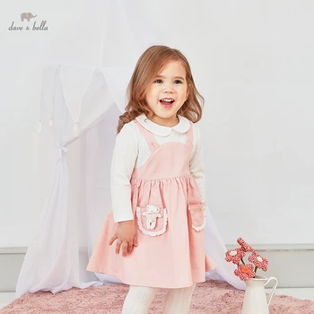 DBH15940 dave bella pavasario baby girl ' s cute cartoon kratinys suknelė vaikų mados šalis suknelė vaikams kūdikiams lolita drabužiai