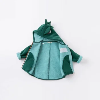 DBX14462 dave bella rudenį kūdikių unisex mados animacinių filmų laišką kišenės su gobtuvu kailio vaikams viršūnes kūdikiams, vaikiška viršutinių drabužių siuvimas